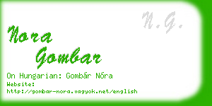 nora gombar business card